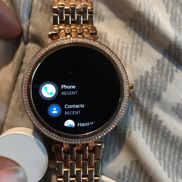 Mk rose gold diamond smart watch
